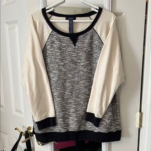 Chaps Black and Cream Women's Sweater
